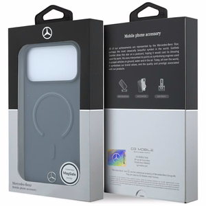 Mercedes Leather 3D MagSafe dėklas, skirtas iPhone 18 Pro / 17 Pro, antracito spalvos