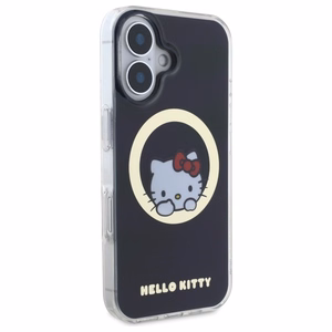 Hello Kitty IML Saldus kačiukas magnetinis iPhone 16 dėklas - juodas