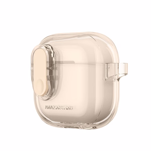 AmazingThing Minimalus ausinių dėklas AirPods 4 – smėlinas