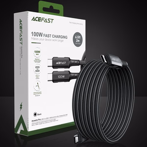 Acefast C4-03 Black USB-C - USB-C PD QC кабель 100W 5A 480Mb/s 2m - черный