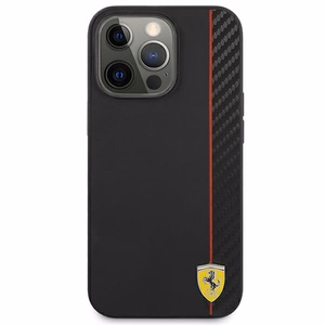 Ferrari FESAXHCP13XBK iPhone 13 Pro Max 6,7" juodas/juodas hardcase On Track Carbon Stripe