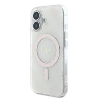 Guess IML 4G fonas Magnetinis dėklas telefonui iPhone 16 - baltas