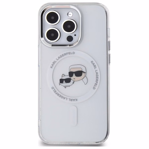 IML Metal Karl & Choupette Head MagSafe Dėklas telefonui iPhone 14 Pro Max - baltas