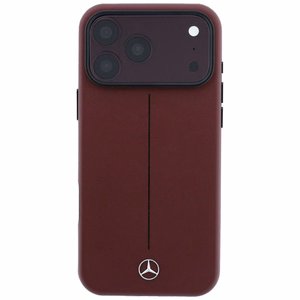 Mercedes Semi Wrap Iconic Line MagSafe odinis dėklas, skirtas iPhone 18 Pro Max / 17 Pro Max, bordo spalvos