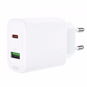 Acefast sieninis įkroviklis USB Type C / USB 20W, PPS, PD, QC 3.0, AFC, FCP baltas (A25 baltas)