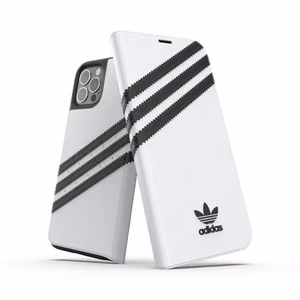 Чехол-книжка Adidas OR Booklet PU для iPhone 12 / 12 Pro 6.1" - белый с чёрным