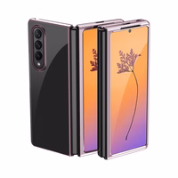 Dėklas Samsung Galaxy Z Fold 4 su metaliniu rėmu rožinis