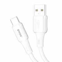 BWOO 3A silikoninis laidas X329C USB - USB-C 1m baltas