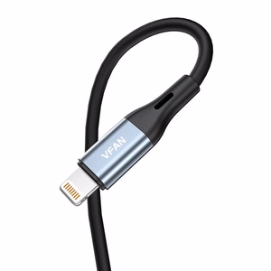 VFAN L05 Lightning–3,5 mm mini jack AUX kabelis, 1 m, pilkas