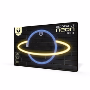 Neon LED Light SATURN geltonas mėlynas Bat + USB FLNE11 Forever Light
