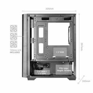 Mars Gaming MCVECTOR kompiuterio korpusas „Mini Tower“ Juoda