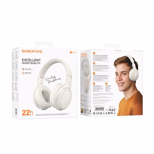 Baltos Bluetooth ausinės Borofone BO29 Fascinador
