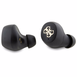 Guess Bluetooth ausinės GUTWSP4EGK TWS ENC 4G PU METAL LOGO juodos