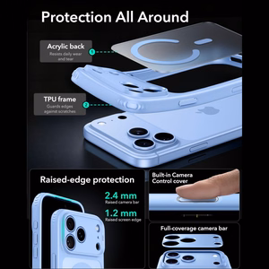 ESR Classic Hybrid MagSafe dėklas, skirtas iPhone 18 Pro / 17 Pro, šviesiai mėlynas