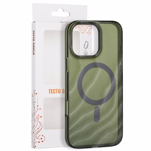 „Tecto Shield Desert Mag“ dėklas, skirtas iPhone 16 Pro Max 6,9", tamsiai alyvuogių spalvos
