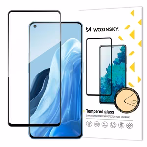 Wozinsky Tempered Glass Full Glue Super Tough Screen Protector Full Coveraged with Frame Case Friendly for Oppo Reno7 Pro 5G black