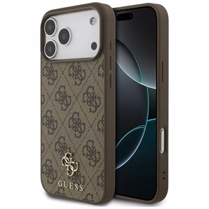 "Guess 4G Small Classic Logo MagSafe" dėklas, skirtas "iPhone 17 Pro Max", rudos spalvos