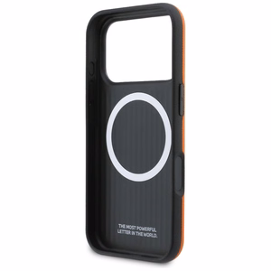 BMW dėklas for IPHONE 17 Pro suderinamas su MagSafe BMHMP17L25PFWSMO (PU FW Metal Logo) oranžinis