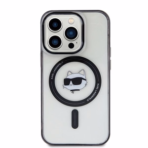 Karl Lagerfeld IML Choupette's Head Magnetinis dėklas telefonui iPhone 15 Pro - skaidrus