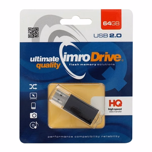 IMRO USB atmintinė juoda 64GB USB2.0