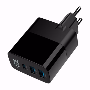 Gembird TA-UC-PDQC30LCD-BK-02 mobiliojo įrenginio įkroviklis universalus juodas AC greitas įkrovimas patalpoms