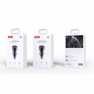 Automobilinis įkroviklis XO CC60 USB-A/USB-C 60W juodas