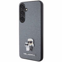 Karl Lagerfeld KLHCS24MPSAKCMPG S24+ S926 kietas dėklas pilkas/pilkas Saffiano Karl & Choupette Metal Pin