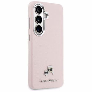 Karl Lagerfeld dėklas Saffiano KC Metal Logo MagSafe Samsung Galaxy S26 Plus rožinis