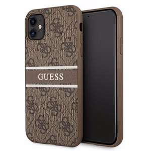 Guess 4G Stripe dėklas telefonui iPhone 11 / Xr 6.1" - Rudas