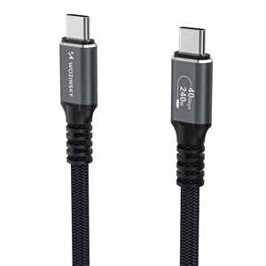Wozinsky WPS-UY415S USB-C Thunderbolt 4 kabelis 240W 1.5m 4K - juodas