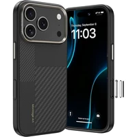 Benks Montage Magnetinis Armor Pro Kevlar Dėklas Metalinis Rėmas 600D+1500D (MA69) Iphone 17 Pro juodas (Kameros Valdymo Mygtukas)