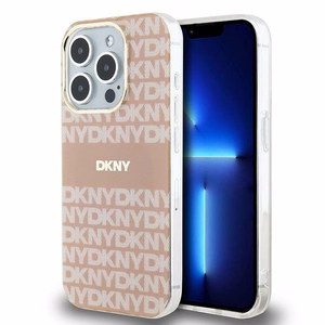 DKNY IML mono ir dryžuotas magnetinis dėklas telefonui iPhone 14 Pro Max – rožinis
