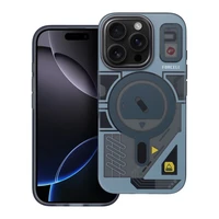 Dėklas telefonui FORCELL F-PROTECT Levels su dvigubo sluoksnio 4D technologija, karinio bandymo sertifikatu, suderinamas su MagSafe, skirtas IPHONE 16 PRO MAX pilkas