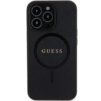 Guess GUHMP13LPSAHMCK dėklas iPhone 13 Pro / 13 - juodas Saffiano MagSafe