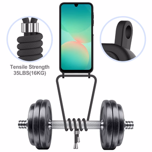Hurtel TPU dėklas su kortelių laikikliu ir dirželiu per petį, skirtas „Samsung Galaxy A57 5G“ – juodas