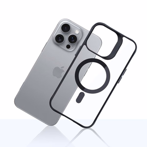 3mk Satino šarvuotas Magnetinis dėklas su MagSafe iPhone 16 Pro Max - skaidrus su juodu rėmeliu