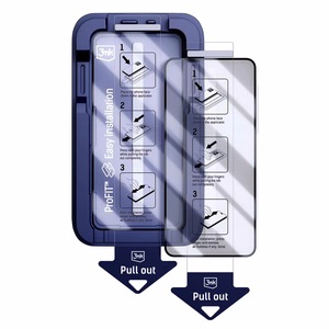LCD apsauginis stikliukas (2 vnt.) su aplikatoriumi 3mk Hardy Hardura 9H Samsung S942 S26 juodas