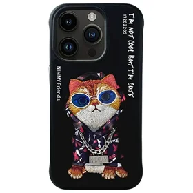 Nimmy Glasses Cool Cat dėklas iPhone 15 Pro Max - juodas