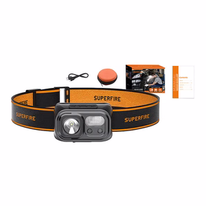 "Superfire HL23-S" priekinis žibintuvėlis, 350lm, USB-C