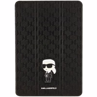 Karl Lagerfeld Saffiano Monogram Ikonik Dėklas iPad 10.2" 2019 (7-oji karta) Folio magnet Allover Cover - juodas