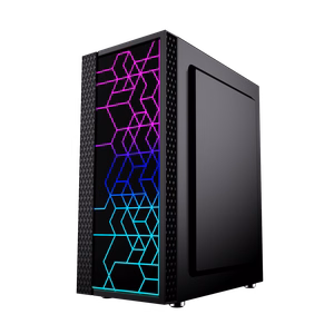 Gembird Fornax 2500 ARGB Gaming ATX Midi Tower su apšvietimu juodas kompiuterio korpusas