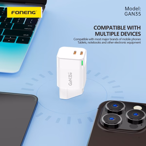 Foneng Sieninis įkroviklis GAN35 GaN - 2xType C - PD 35W 3A baltas