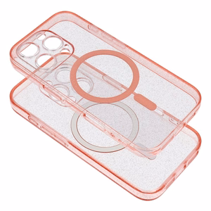 CLEAR MAG COVER dėklas su kameros apsauga, suderinamas su Magnetiniu IPHONE 14 rožinis blizgus
