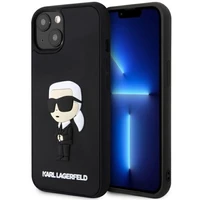 KARL LAGERFELD KLHCP14S3DRKINK IPHONE 14/15/13 6.1 "JUODAS / JUODAS HARDCASE RUBBER IKONIK 3D