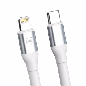 3mk Hyper Cable N-SERIES USB-C / Lightning laidas 3m PD 3.0 9V/3A 27W baltas