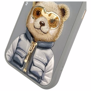 Nimmy Cool&Cute 2.0 Dėklas telefonui iPhone 15 Pro - pilkas