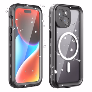 Atsparus vandeniui dėklas SHELLBOX DOT suderinamas su MagSafe IPHONE 15 juodas