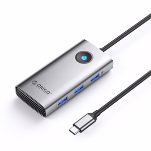 Orico PW11 6in1 USB-C Docking Station 3x USB-A 3.0 1x USB-C PD 100W 1x HDMI 4K 30Hz 1x RJ45 2.5G Ethernet - Gray