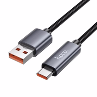 Kabelis USB A į USB C Hoco 5A su ekranu 1 m X112 juodas