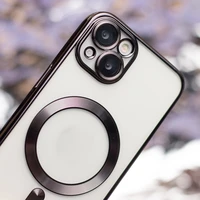 Spalvotas chromuotas Magnetinis dėklas iPhone 11 juodas